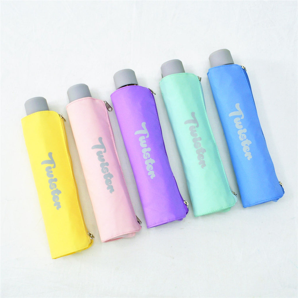 KF-3377B 3 Fold Light Weight Umbrella with Tube Shape Zipper Pouch