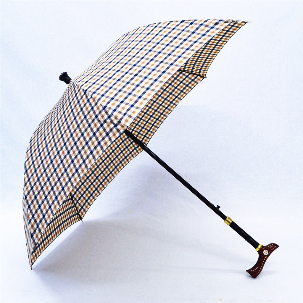 KS-3807P stick walking cane auto open Umbrella with adjustable height handle