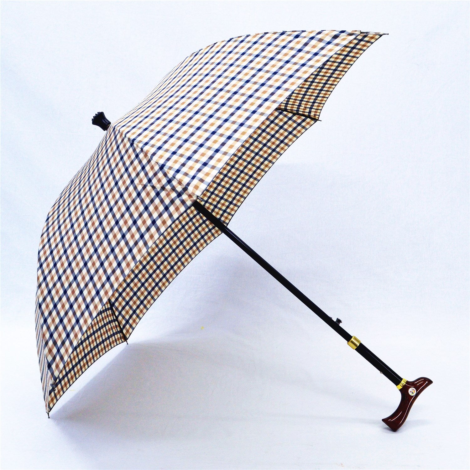 KS-3807P stick walking cane auto open Umbrella with adjustable height handle