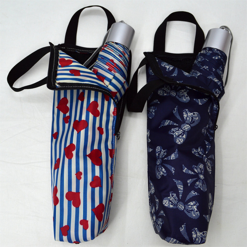 KF-3374 Folding aluminum umbrella with fancy tote bag