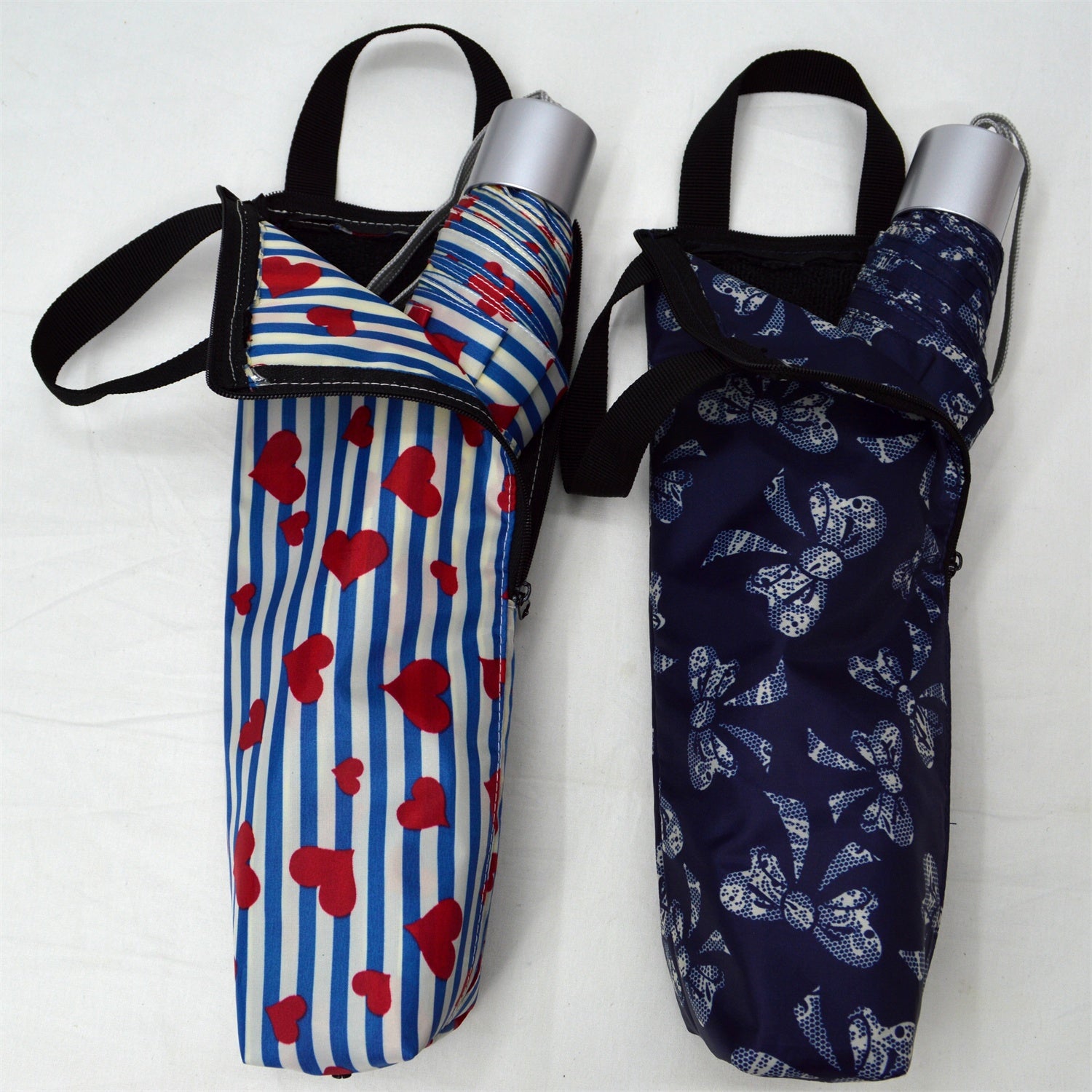KF-3374 Folding aluminum umbrella with fancy tote bag