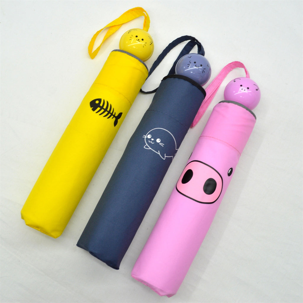 KF-3371 Folding aluminum umbrella with cartoon handle