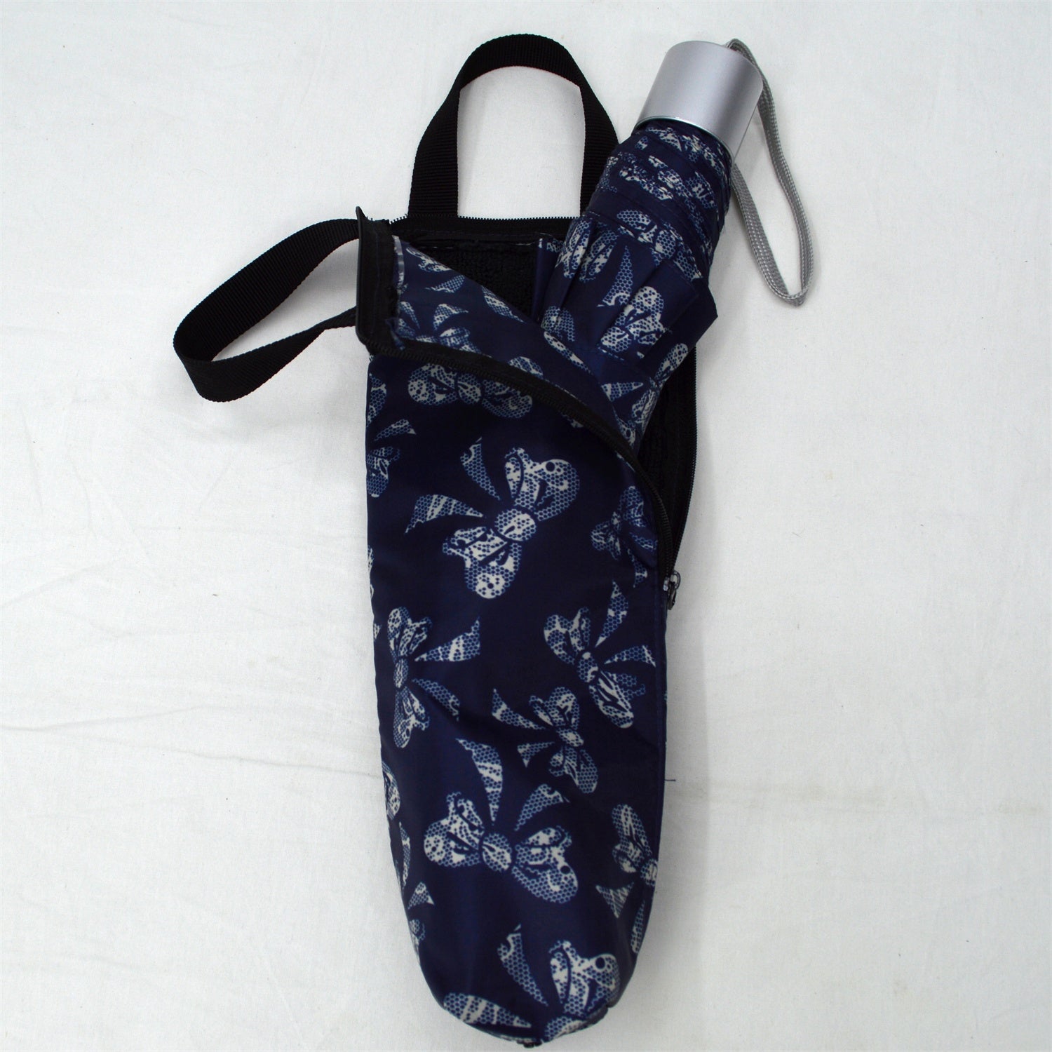 KF-3374 Folding aluminum umbrella with fancy tote bag
