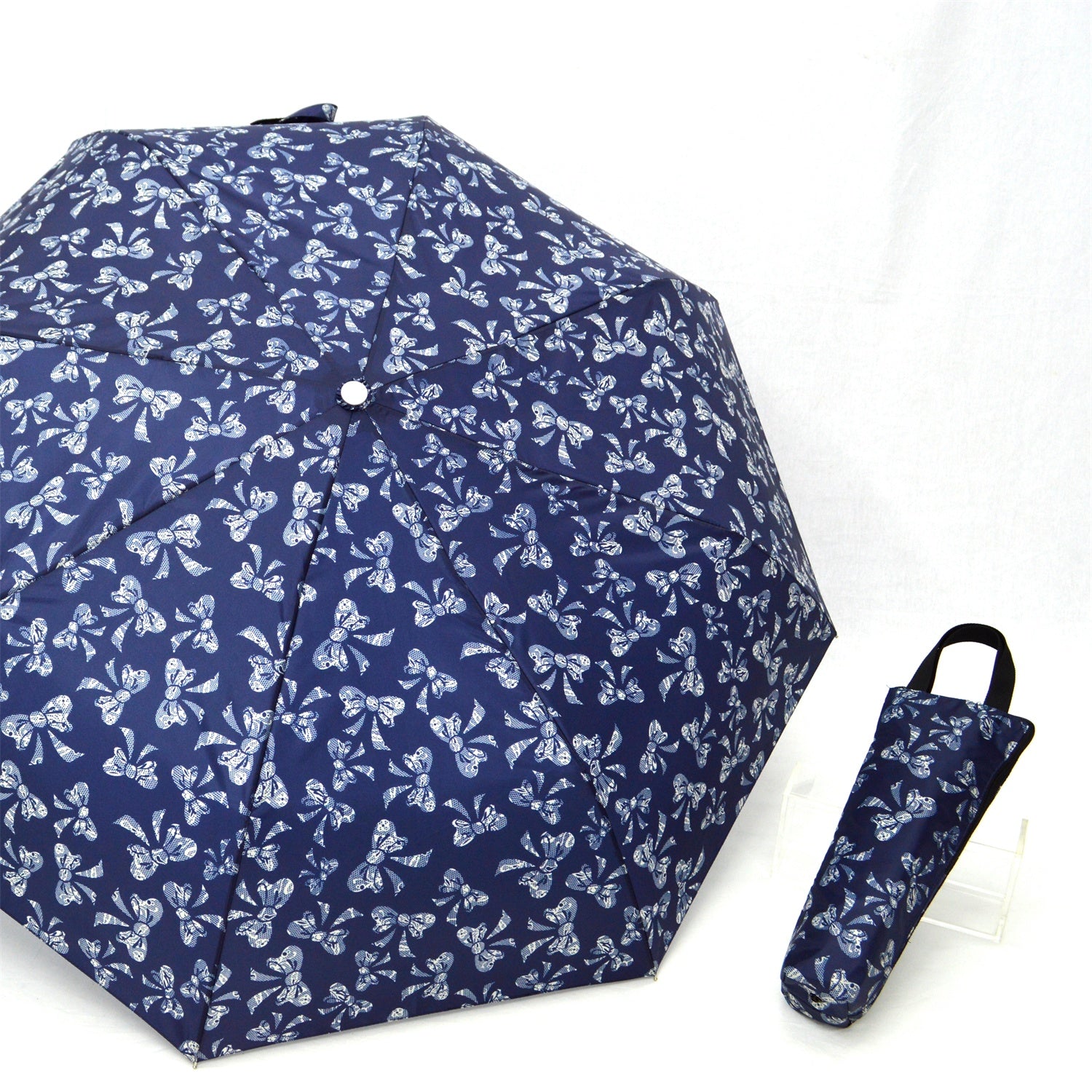 KF-3374 Folding aluminum umbrella with fancy tote bag