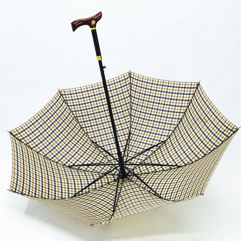 KS-3807P stick walking cane auto open Umbrella with adjustable height handle