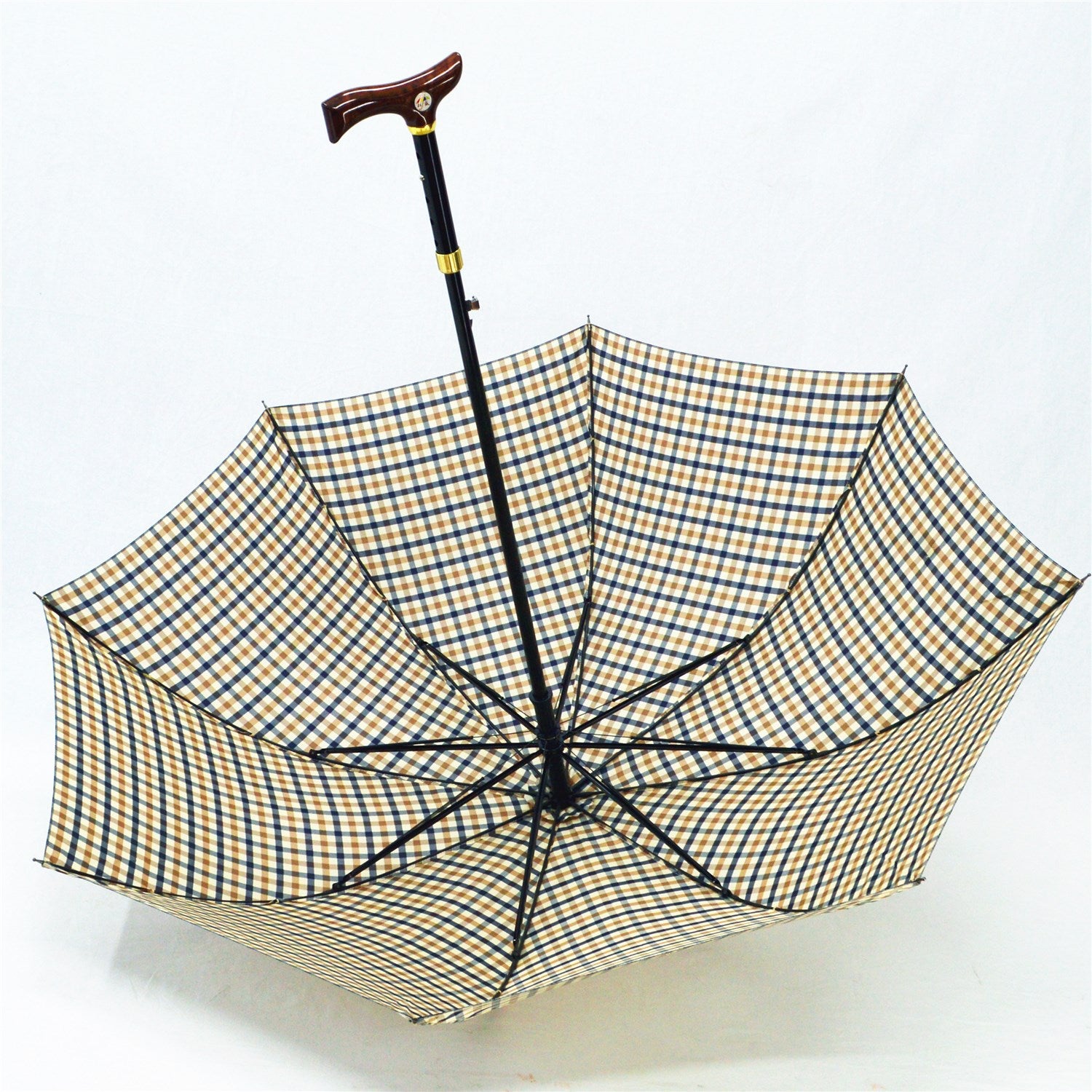 KS-3807P stick walking cane auto open Umbrella with adjustable height handle