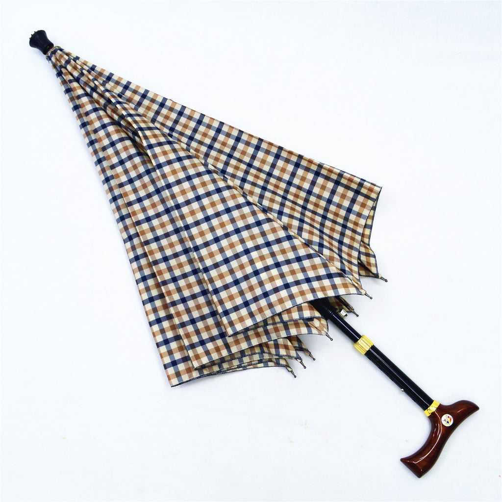 KS-3807P stick walking cane auto open Umbrella with adjustable height handle
