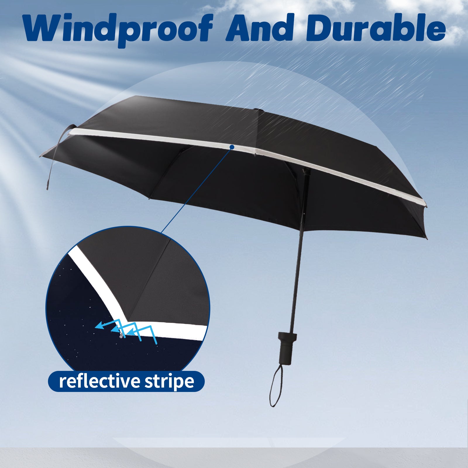 KF-3723 - C Patented SideShaft Folding Umbrella (Traveller Size with Wind Resistant)