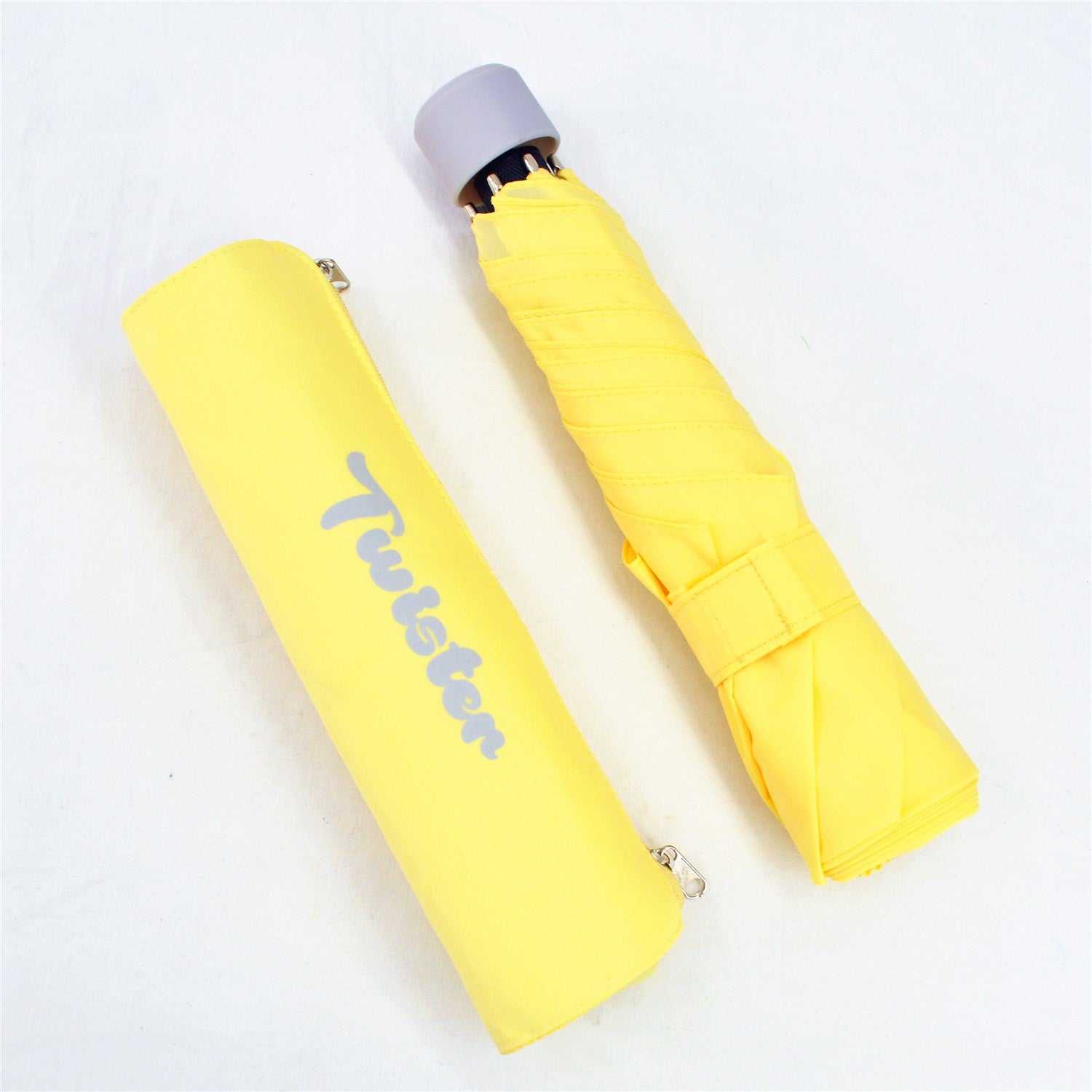 KF-3377B 3 Fold Light Weight Umbrella with Tube Shape Zipper Pouch